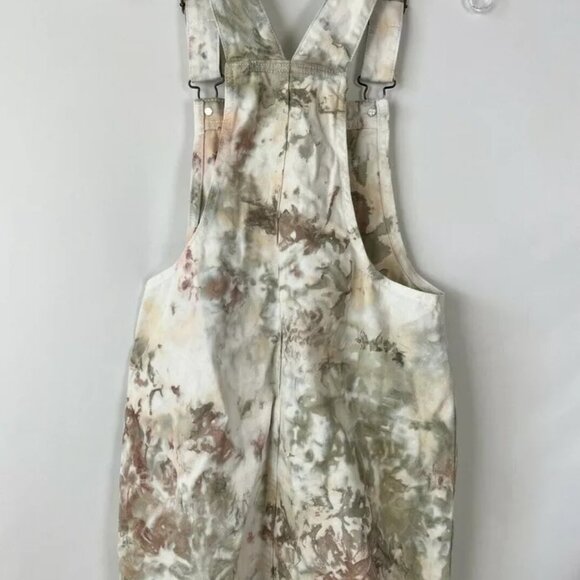 Wild Fable Neutral Tie-Dye Denim Pinafore Overall Dress - Picture 2 of 6
